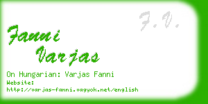 fanni varjas business card